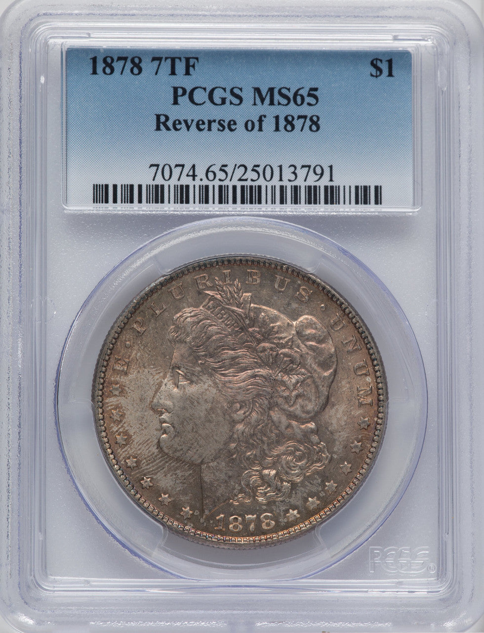 1878 7TF $1 Reverse of 1878 Morgan Dollar PCGS MS65