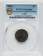 1859 P1C J-228 Genuine Patterns Genuine PCGS MS60