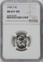 1942-S 5C FS Jefferson Nickel NGC MS67+
