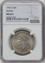 1936-S 50C Boone Commemorative Silver NGC MS67+