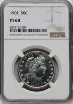 1901 50C Proof Barber Half Dollar NGC PR68