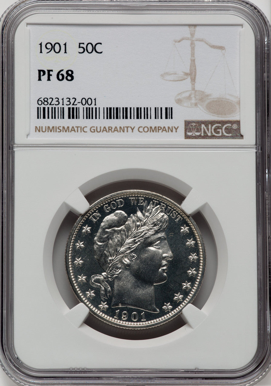 1901 50C Proof Barber Half Dollar NGC PR68