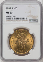 1899-S $20 Liberty Double Eagle NGC MS63 (173860412)