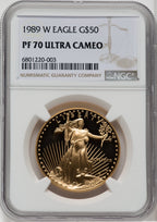 1989-W $50 One-Ounce Gold Eagle NGC PF70