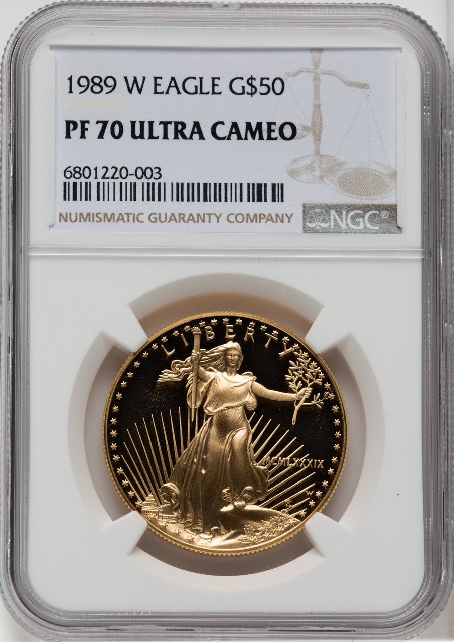 1989-W $50 One-Ounce Gold Eagle NGC PF70