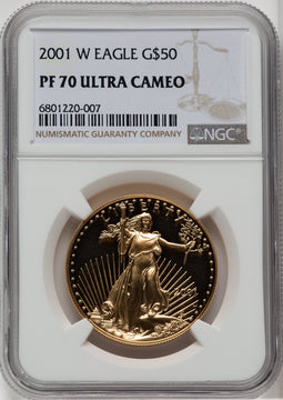 2001-W $50 One-Ounce Gold Eagle NGC PF70