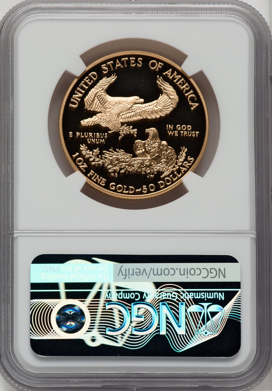 2003-W $50 One-Ounce Gold Eagle Brown Label NGC PF70