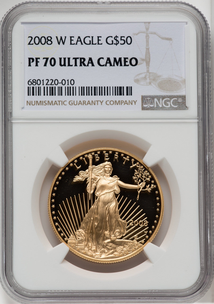 2008-W $50 One-Ounce Gold Eagle NGC PF70