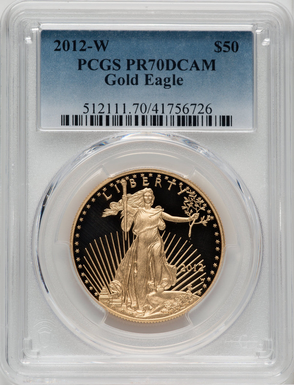 2012-W $50 One-Ounce Gold Eagle PCGS PR70