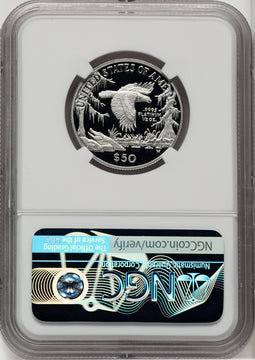 1999-W $50 Half-Ounce Platinum Eagle Statue of Liberty Brown Label NGC PF70