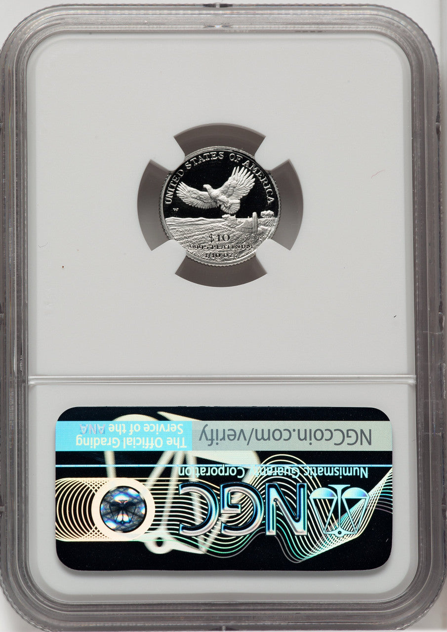 2000-w $10 Tenth-Ounce Platinum Brown Label NGC PF70