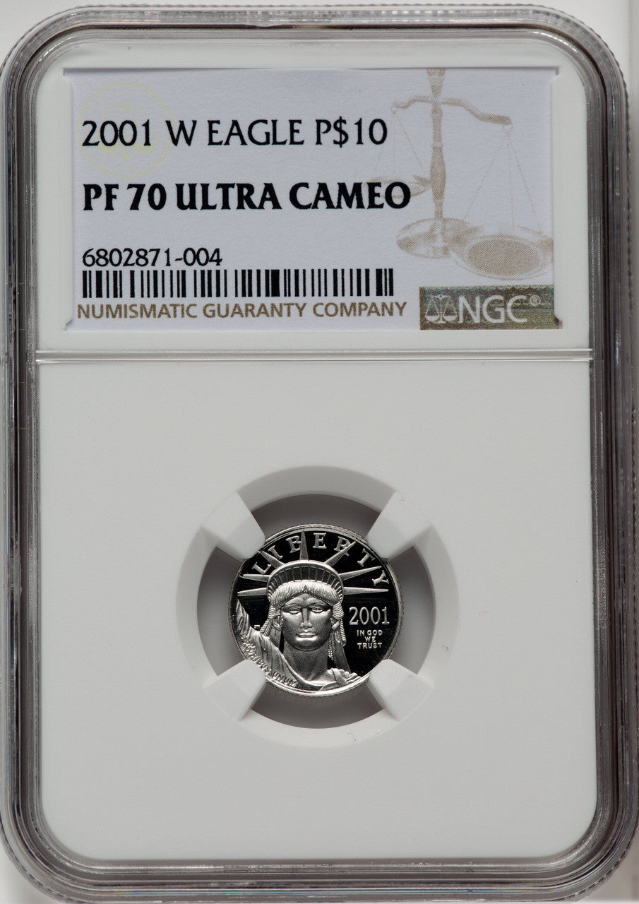 2001-W $10 Tenth-Ounce Platinum NGC PF70