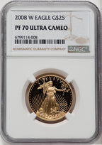 2008-W $25 Half-Ounce Gold Eagle NGC PF70