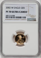 2002-W $5 Tenth-Ounce Gold Eagle NGC PF70