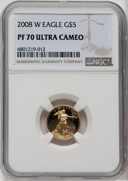 2008-W $5 Tenth-Ounce Gold Eagle NGC PF70