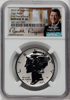 2019-W $25 Palladium Reverse Proof First Day of Issue NGC PF70 Reagan