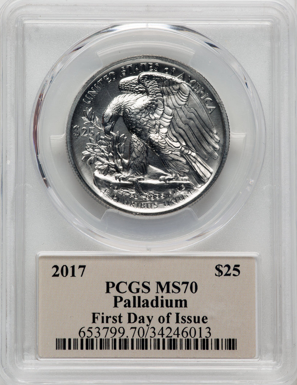 2017 $25 Half-Ounce Palladium Eagle First Day of Issue Cleveland Art Deco PCGS MS70