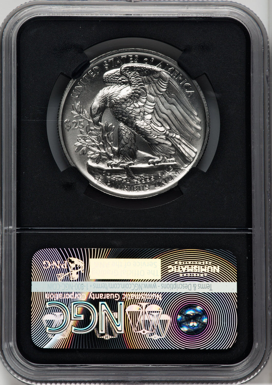 2017 $25 One Ounce Palladium First Day of Issue NGC MS70 (763434001)