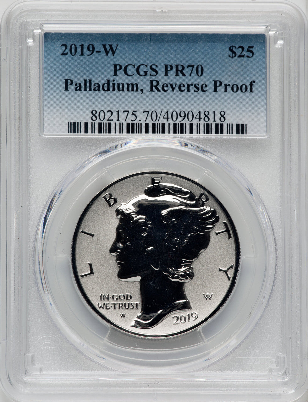 2019-W $25 Palladium Reverse Proof PCGS PR70