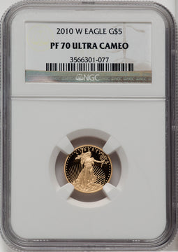2010-W Gold American Eagle Brown Label NGC PF70