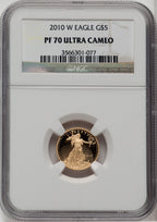 2010-W Gold American Eagle Brown Label NGC PF70