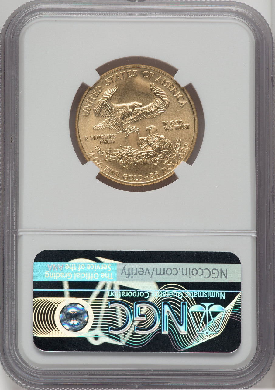 2006-W $25 Half-Ounce Gold Eagle Burnished Brown Label NGC MS70