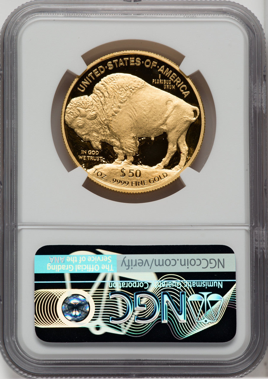 2014-W $50 One-Ounce Gold Buffalo Mike Castle Signature NGC PF70