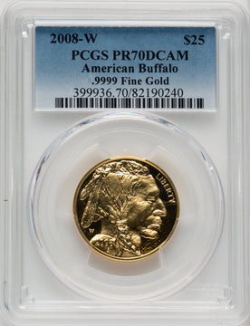 2008-W $25 Half-Ounce Gold Buffalo PCGS PR70