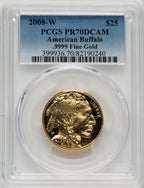 2008-W $25 Half-Ounce Gold Buffalo PCGS PR70