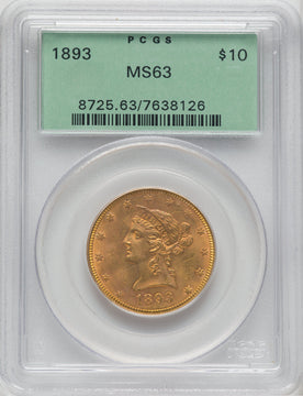 1893 $10 Liberty Eagle PCGS MS63
