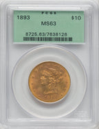 1893 $10 Liberty Eagle PCGS MS63