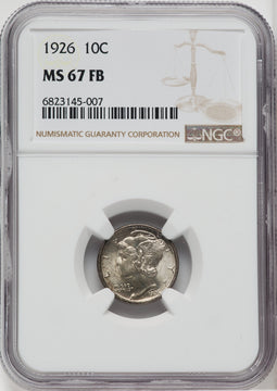 1926 10C FB Mercury Dime NGC MS67