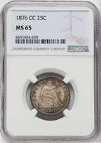 1876-CC 25C Seated Quarter NGC MS65