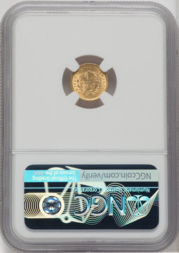 1852 G$1 Gold Dollar NGC MS63