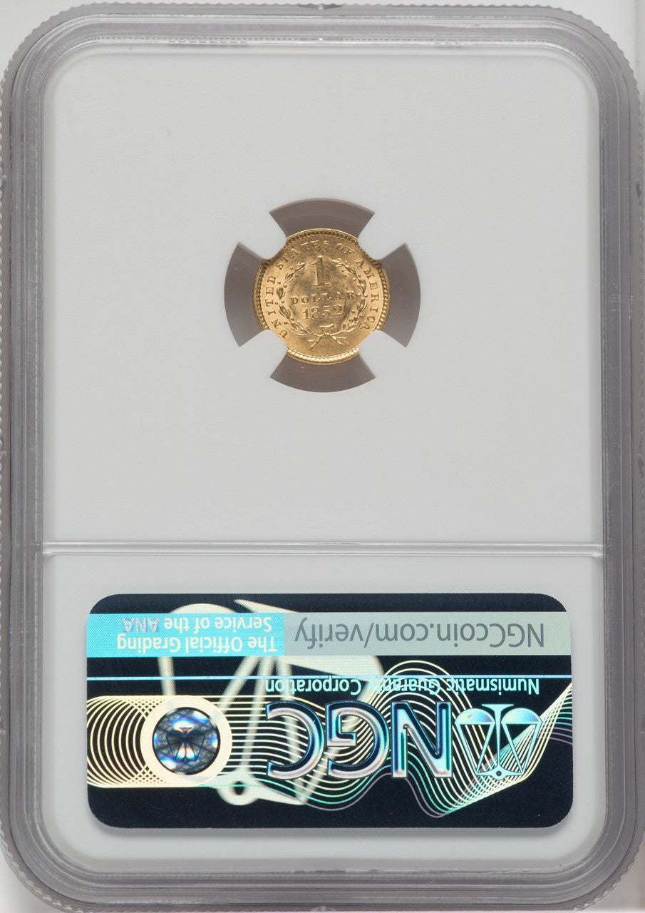 1852 G$1 Gold Dollar NGC MS63