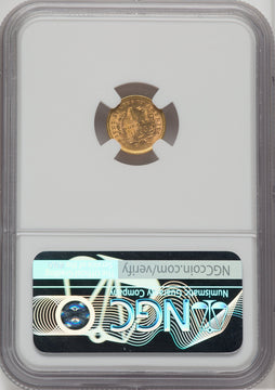 1853 G$1 Gold Dollar NGC MS65
