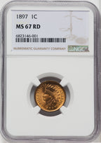 1897 1C RD Indian Cent NGC MS67