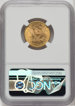 1908 $5 Liberty Liberty Half Eagle NGC MS66