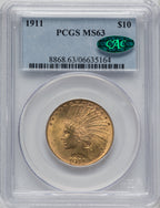 1911 $10 CAC Indian Eagle PCGS MS63