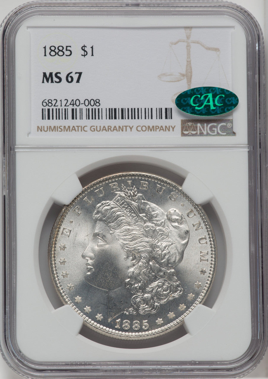 1885 $1 CAC Morgan Dollar NGC MS67
