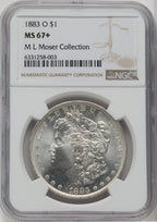 1883-O $1 Morgan Dollar NGC MS67+