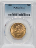 1884 $10 Liberty Eagle PCGS MS62