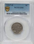 1918/7-D 5C Buffalo Nickel PCGS G4