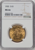 1905 $10 Liberty Eagle NGC MS66