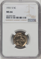 1931-S 5C Buffalo Nickel NGC MS66