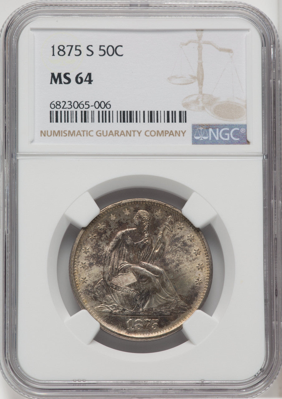 1875-S 50C Seated Half Dollar NGC MS64 (517913055)