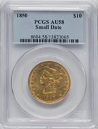 1850 $10 Small Date Liberty Eagle PCGS AU58