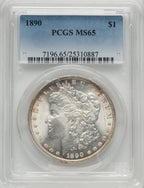 1890 $1 Morgan Dollar PCGS MS65
