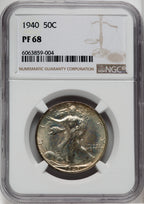 1940 50C Proof Walking Liberty Half Dollar NGC PR68