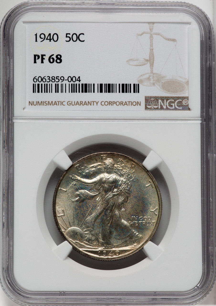 1940 50C Proof Walking Liberty Half Dollar NGC PR68